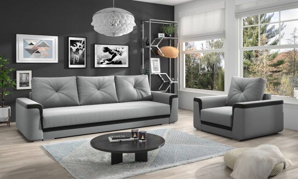 Schlafsofa Schlafcouch Couch Polstersofa Flor Sessel Set 03